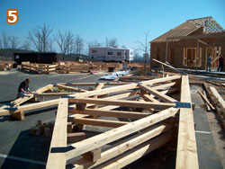 Assembly of a truss cut for a country club in 
Thomaston.